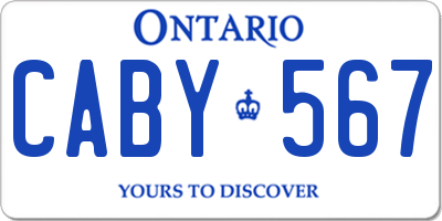 ON license plate CABY567