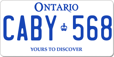 ON license plate CABY568