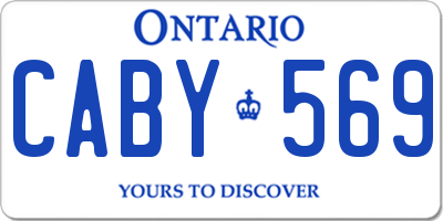 ON license plate CABY569