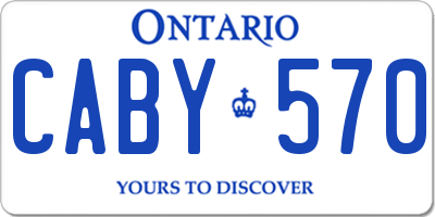 ON license plate CABY570