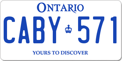 ON license plate CABY571