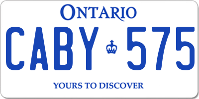 ON license plate CABY575