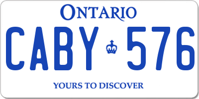 ON license plate CABY576