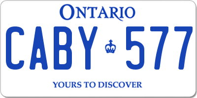 ON license plate CABY577