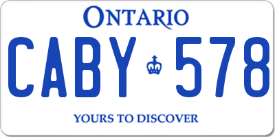 ON license plate CABY578