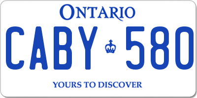 ON license plate CABY580