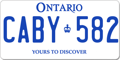 ON license plate CABY582