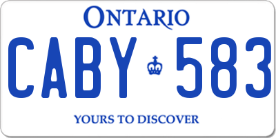 ON license plate CABY583