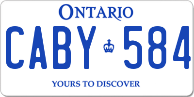 ON license plate CABY584