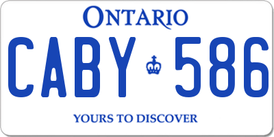 ON license plate CABY586