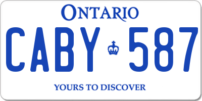 ON license plate CABY587