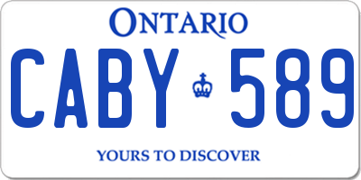 ON license plate CABY589