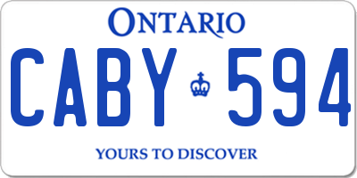 ON license plate CABY594