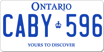 ON license plate CABY596