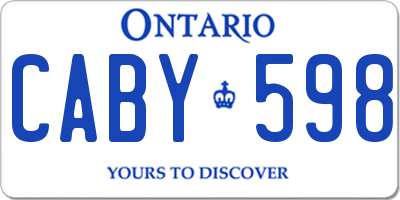 ON license plate CABY598