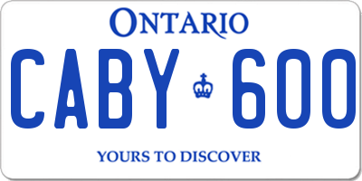 ON license plate CABY600