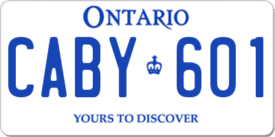 ON license plate CABY601