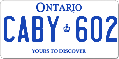 ON license plate CABY602