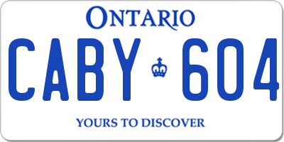 ON license plate CABY604