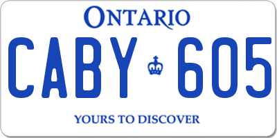 ON license plate CABY605