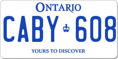 ON license plate CABY608