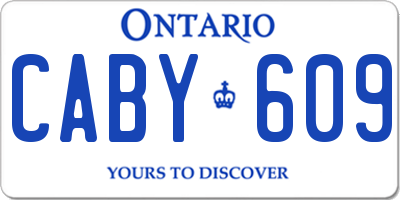 ON license plate CABY609