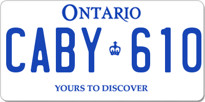 ON license plate CABY610