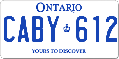 ON license plate CABY612