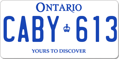 ON license plate CABY613