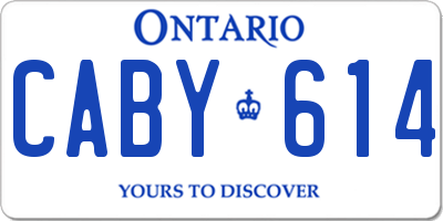 ON license plate CABY614