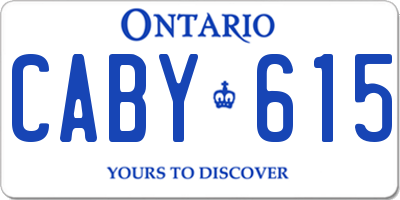 ON license plate CABY615