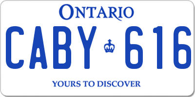 ON license plate CABY616