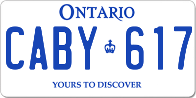 ON license plate CABY617