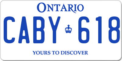 ON license plate CABY618