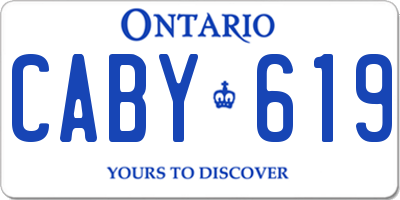 ON license plate CABY619