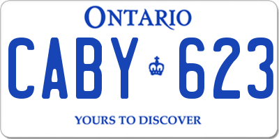 ON license plate CABY623