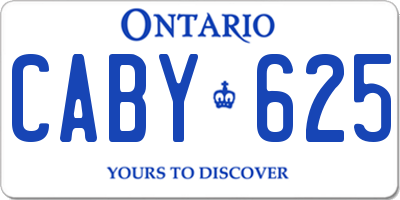 ON license plate CABY625