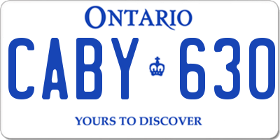 ON license plate CABY630