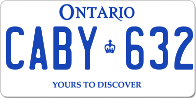 ON license plate CABY632