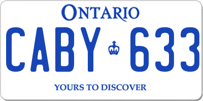 ON license plate CABY633