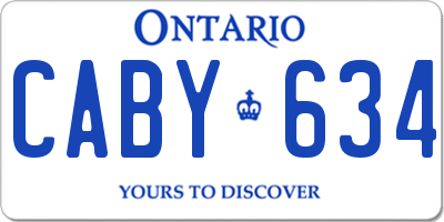 ON license plate CABY634