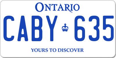 ON license plate CABY635