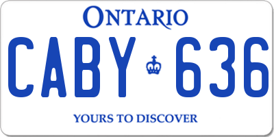 ON license plate CABY636