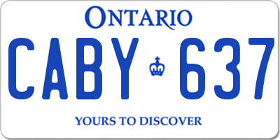 ON license plate CABY637