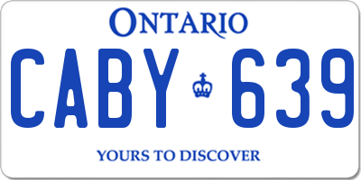 ON license plate CABY639