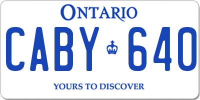 ON license plate CABY640