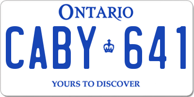 ON license plate CABY641