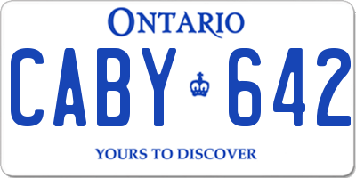 ON license plate CABY642