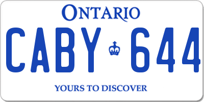 ON license plate CABY644