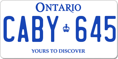 ON license plate CABY645